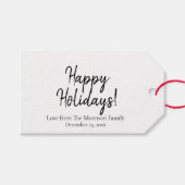 Einfach Schwarz-weißes benutzerdefiniertes Skript  Geschenkanhänger (Vorderseite (Horizontal))