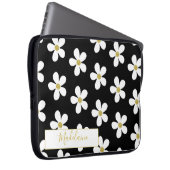 Einfach Schwarz-weißes Daisy Pattern Gold Personal Laptopschutzhülle (Vorne Rechts)