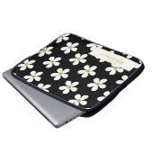 Einfach Schwarz-weißes Daisy Pattern Gold Personal Laptopschutzhülle (Vorne Knopf)