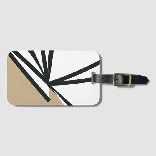 Einfach Schwarz-weißes Gold Abstrakt Gepäckanhänger (Vorderseite (Horizontal))