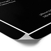 Einfach Schwarz-weißes Preislisten-Poster Poster (Ecke)