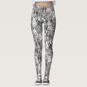 einfach schwarze halbe Perlen-Schweine Leggings