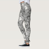 einfach schwarze halbe Perlen-Schweine Leggings (Links)
