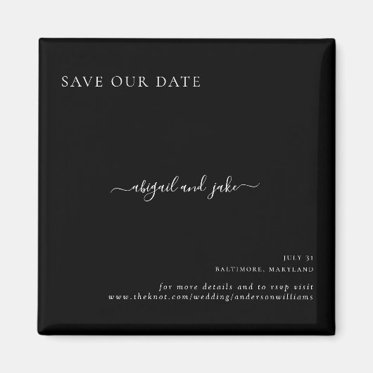 Einfach Schwarze Hochzeit Termin speichern Magnet (Vorne)