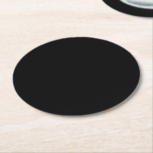 Einfach schwarze Solid-Farbe anpassen Runder Pappuntersetzer