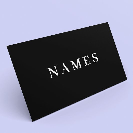 Einfach Schwarzer Individuelle Name Elegant Visitenkarte