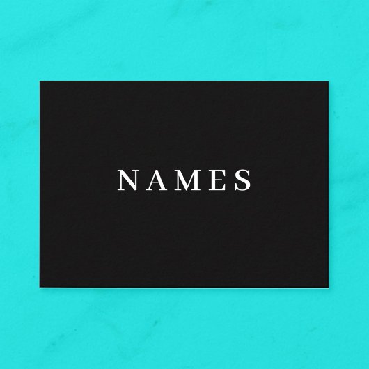 Einfach Schwarzer Individuelle Name Elegant Visitenkarte