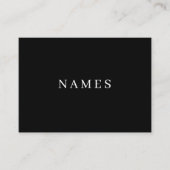 Einfach Schwarzer Individuelle Name Elegant Visitenkarte (Vorderseite)
