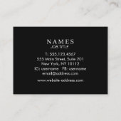 Einfach Schwarzer Individuelle Name Elegant Visitenkarte (Rückseite)