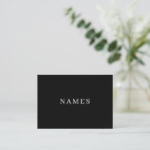 Einfach Schwarzer Individuelle Name Elegant Visitenkarte (Stehend Vorderseite)