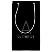 Einfach Schwarzer Individuelle Name Initial Modern Kleine Geschenktüte (Vorderseite)