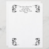 Einfach schwarzer Swirl, eleganter Letterhead Briefkopf (Vorne/Hinten)