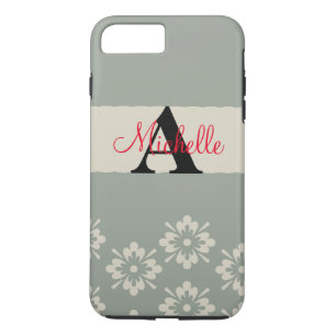 Einfach Schwarzes Grau Ihr Monogramm Personalisier Case-Mate iPhone Hülle