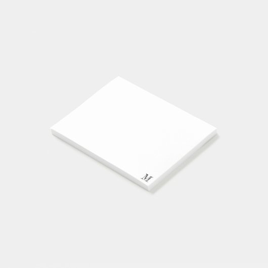 Einfach Schwarzes Monogramm Post-it Klebezettel (angewinkelt)