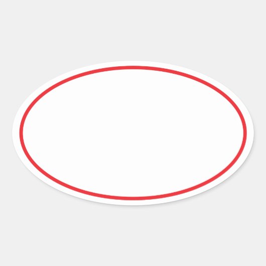 Einfach schwarzes Weiß mit hellroter Grenze Ovaler Aufkleber (Vorderseite)