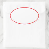 Einfach schwarzes Weiß mit hellroter Grenze Ovaler Aufkleber (Tasche)