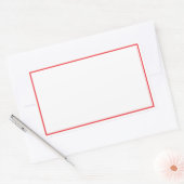 Einfach schwarzes Weiß mit hellroter Grenze Rechteckiger Aufkleber (Umschlag)