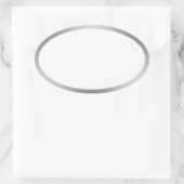 Einfach schwarzes Weiß mit Silbergrenze Ovaler Aufkleber (Tasche)