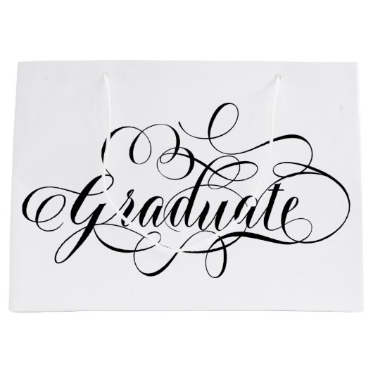 Einfach Scripted Graduate Large Gift Bag Große Geschenktüte (Vorderseite)