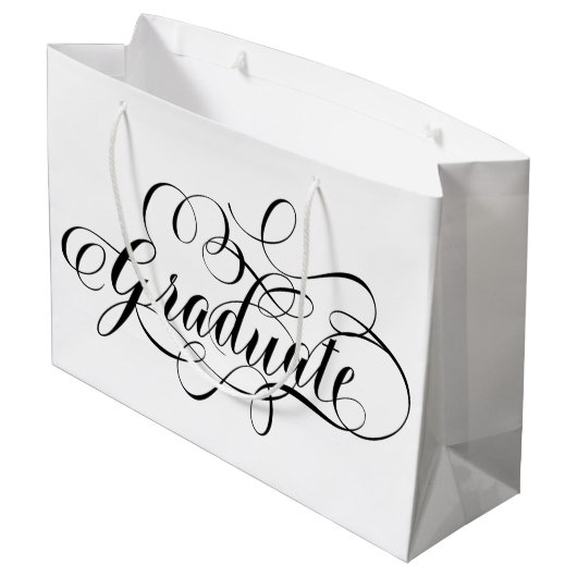 Einfach Scripted Graduate Large Gift Bag Große Geschenktüte (Rückseite Schrägansicht)