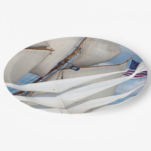 Einfach Segel Pappteller (Schrägansicht)