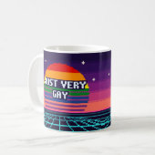 Einfach sehr schwuler Pride-Pixel-Becher Kaffeetasse (Vorderseite Links)