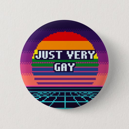 Einfach sehr schwuler Pride-Pixel-Button Button (Vorderseite)