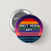 Einfach sehr schwuler Pride-Pixel-Button Button (Vorne & Hinten)