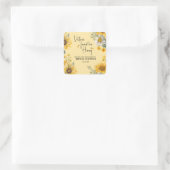 Einfach Sie hat ihren Honigbiene-Brautjunggesellin Quadratischer Aufkleber (Tasche)