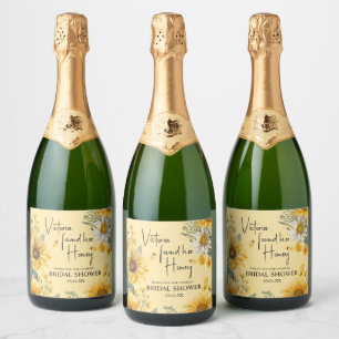 Einfach Sie hat ihren Honigbiene-Junggesellinnenab Schaumweinetikett