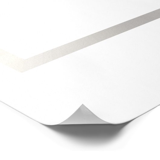Einfach silber und weiß - 9 Sitzkarten Poster (Ecke)