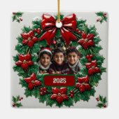 Einfach Silver Bells Weihnachten anpassbar Keramikornament (Rückseite)