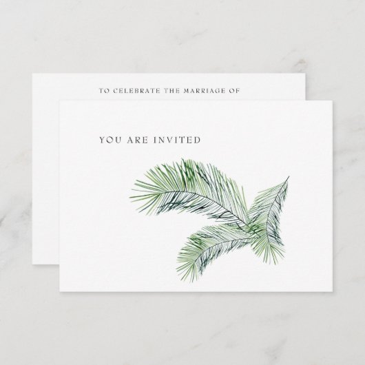 Einfach sind Sie eingeladen Tropical Wedding Websi Einladung (Vorne/Hinten)