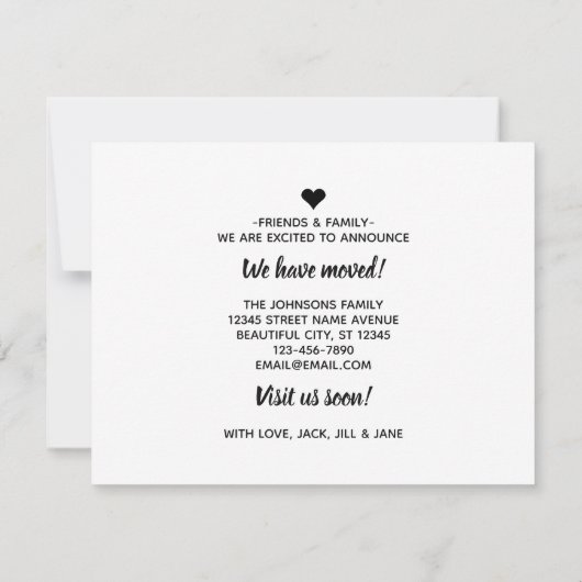 Einfach sind wir bewegt Kommen Sie besuchen Anruf Ankündigung (Rückseite)