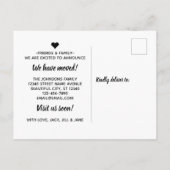 Einfach sind wir bewegt Kommen Sie besuchen Anruf Ankündigungspostkarte (Rückseite)