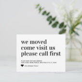 Einfach sind wir bewegt Kommen Sie besuchen Anruf Ankündigungspostkarte (Stehend Vorderseite)