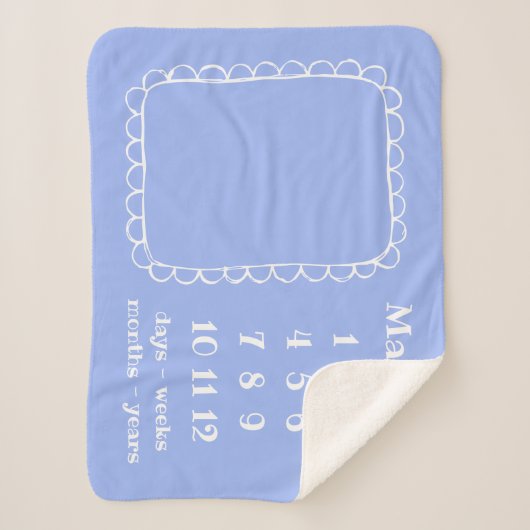 Einfach skalierter Rectangle Frame Baby Meilenstei Sherpadecke (Vorderseite)