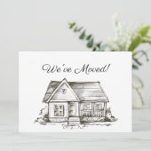 Einfach skizziert Haus neue Adresse Ankündigung (Stehend Vorderseite)