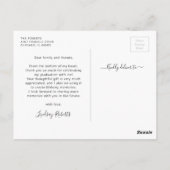 Einfach Skript Abschluss Foto Vielen Dank Postkarte (Rückseite)