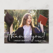 Einfach Skript Abschluss Foto Vielen Dank Postkarte (Vorderseite)