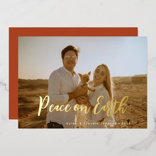 Einfach Skriptes Foto Folien Feiertagskarte (Vorderseite/Rückseite)