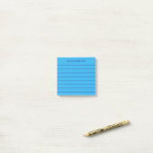 Einfach Sky Blue Add Name Lined Post-it Klebezettel (Auf Schreibtisch)