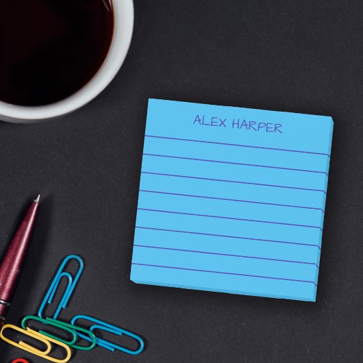 Einfach Sky Blue Add Name Lined Post-it Klebezettel