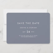 Einfach Slate Blue Gray Horizontal Save The Date (Vorderseite)