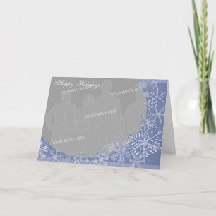 Einfach Snowflake Art Personalisiertes Foto Rahmen Feiertagskarte