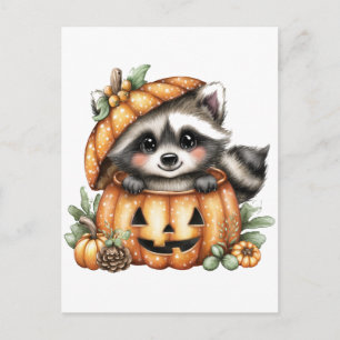 Einfach so herumhängend, Verspielter Waschbär im K Postkarte