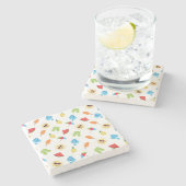 Einfach Sommer Steinuntersetzer (Seitenansicht)