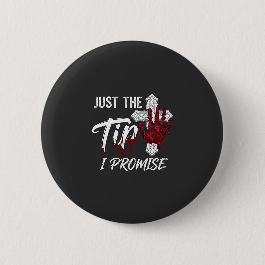 Einfach Spitze Versprechen Halloween Bluthand Kreu Button (Vorderseite)