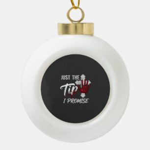 Einfach Spitze Versprechen Halloween Bluthand Kreu Keramik Kugel-Ornament