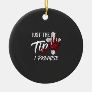 Einfach Spitze Versprechen Halloween Bluthand Kreu Keramik Ornament